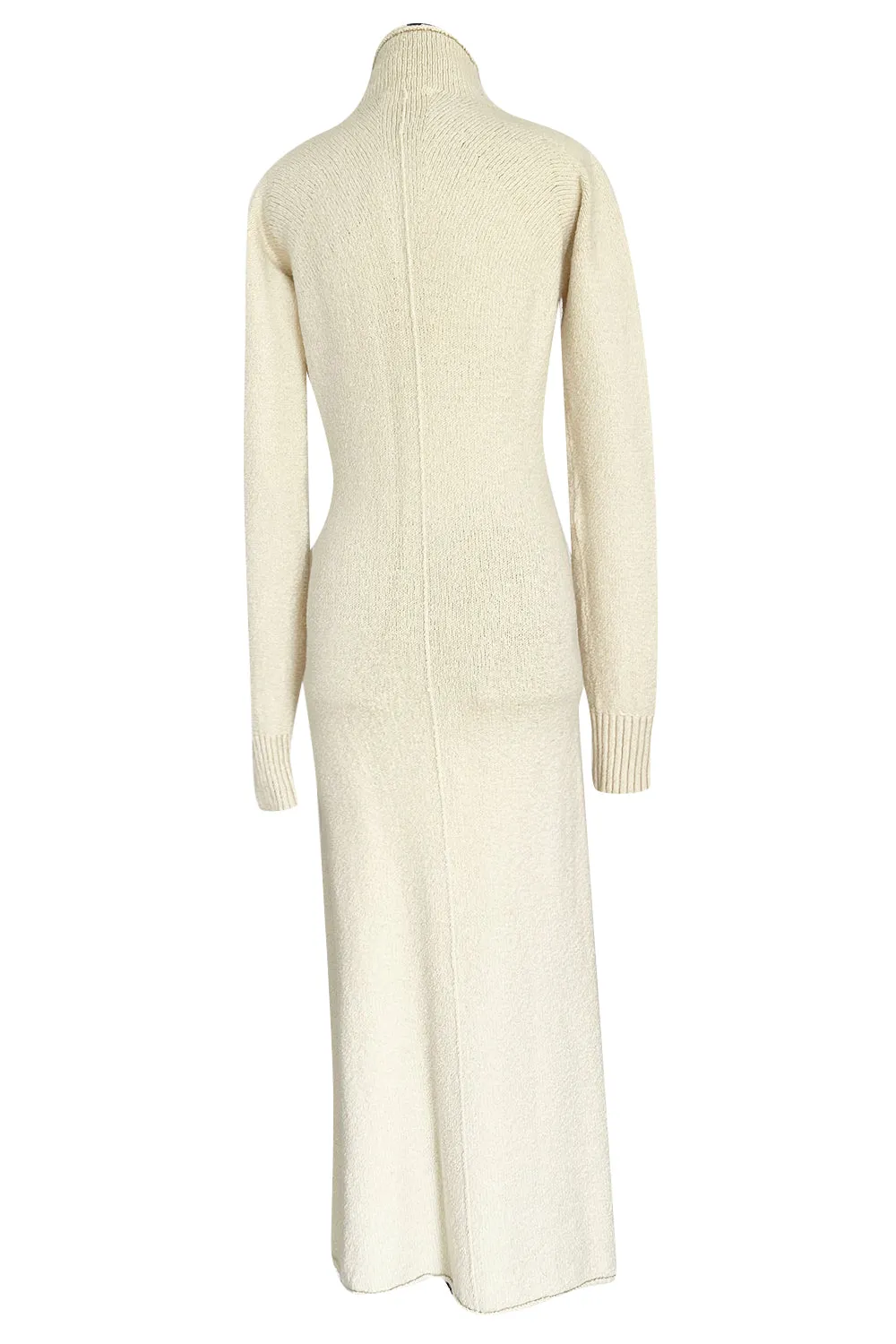 Warm & Cozy 2000s Celine by Pheobe Philo Cream Sweater Dress w High Neck