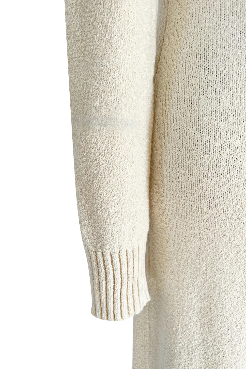 Warm & Cozy 2000s Celine by Pheobe Philo Cream Sweater Dress w High Neck