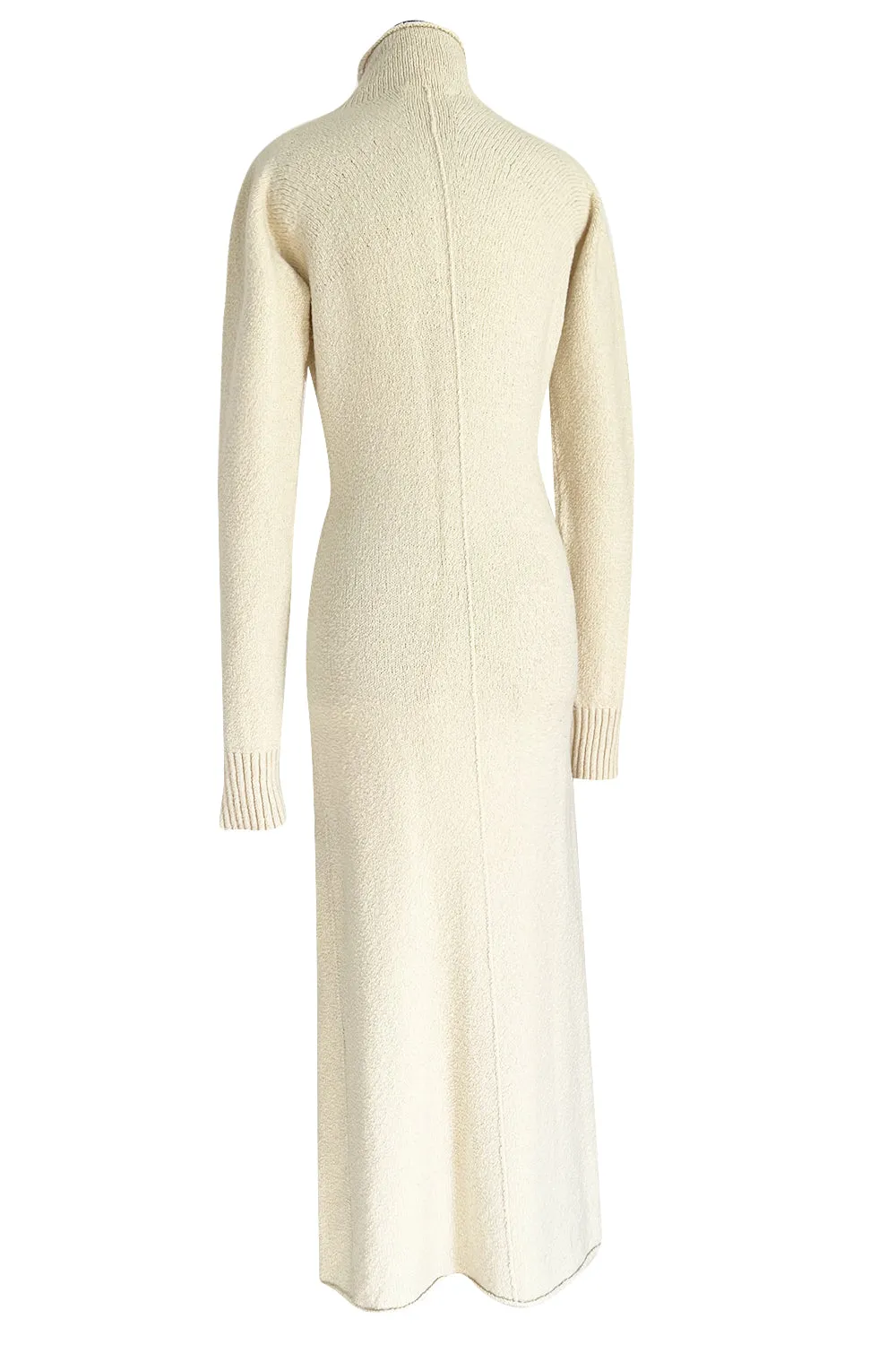 Warm & Cozy 2000s Celine by Pheobe Philo Cream Sweater Dress w High Neck