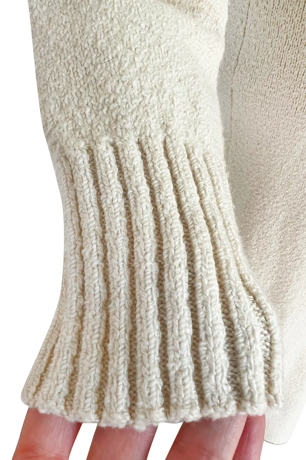 Warm & Cozy 2000s Celine by Pheobe Philo Cream Sweater Dress w High Neck