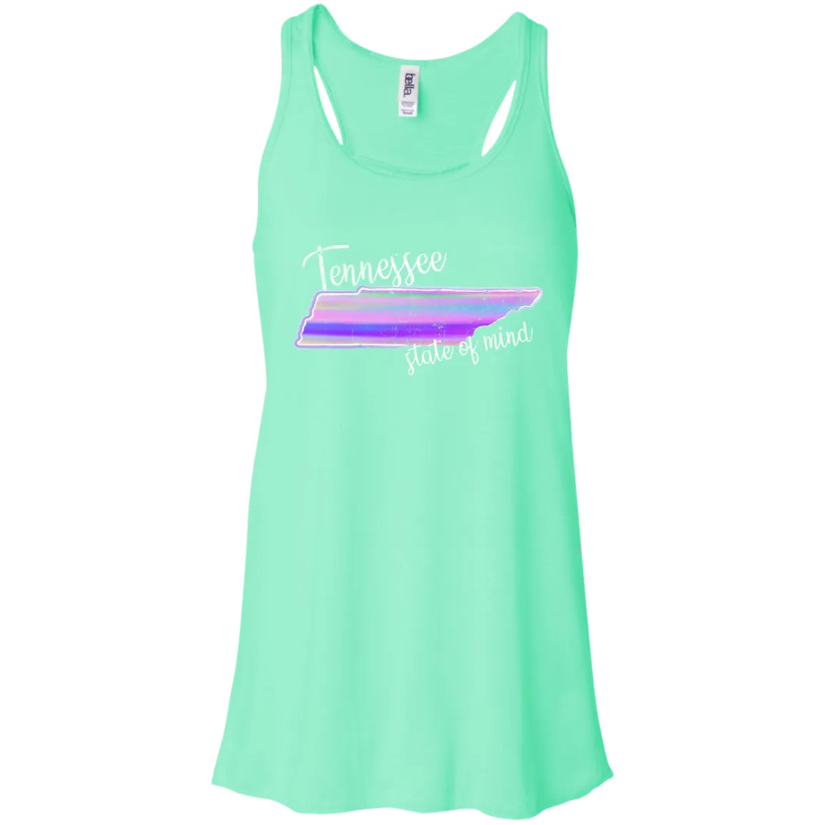 Watercolor Tennessee State of Mind Flowy Racerback Tank