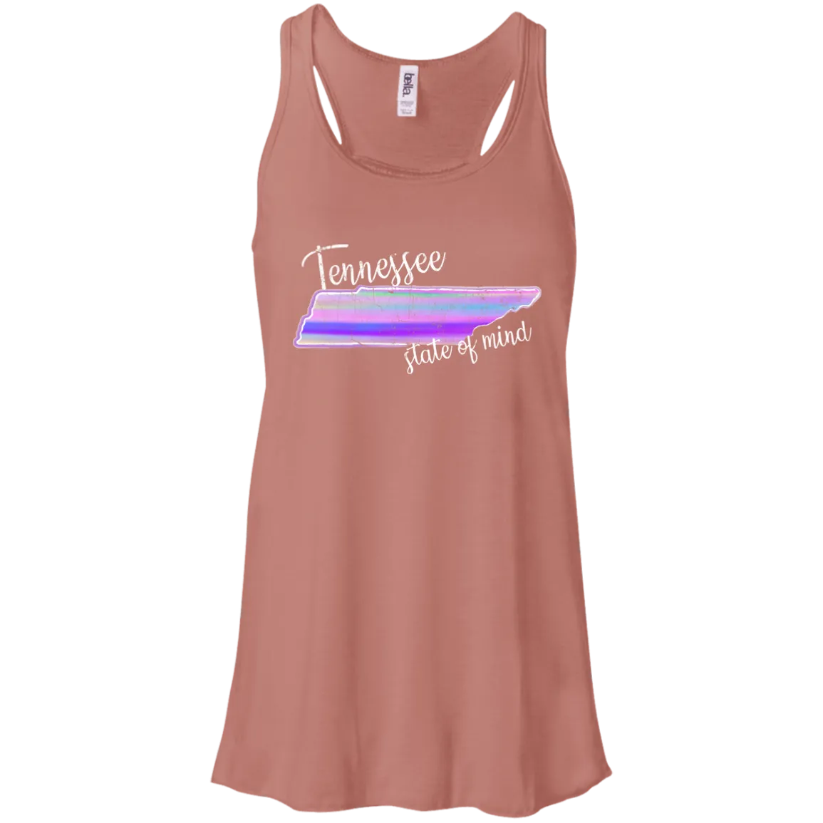 Watercolor Tennessee State of Mind Flowy Racerback Tank