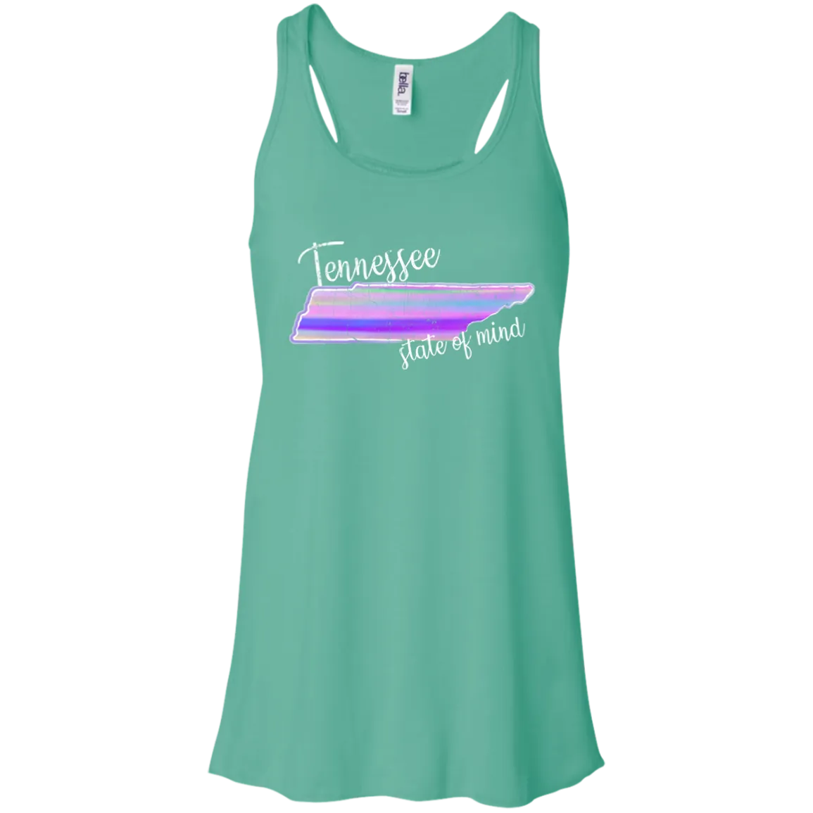 Watercolor Tennessee State of Mind Flowy Racerback Tank