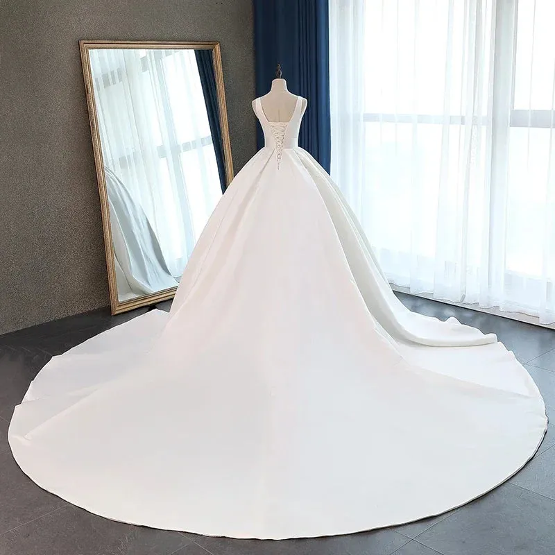 Wedding Guest Dresses: Elegant Wedding Dress Corset Long Train