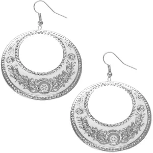 White Large Texture Design Hoop Earrings