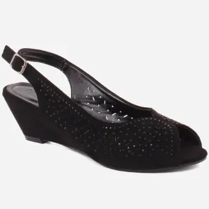 Women "NIKE" Diamantes Buckle Fastening Wedge Heel Sandals