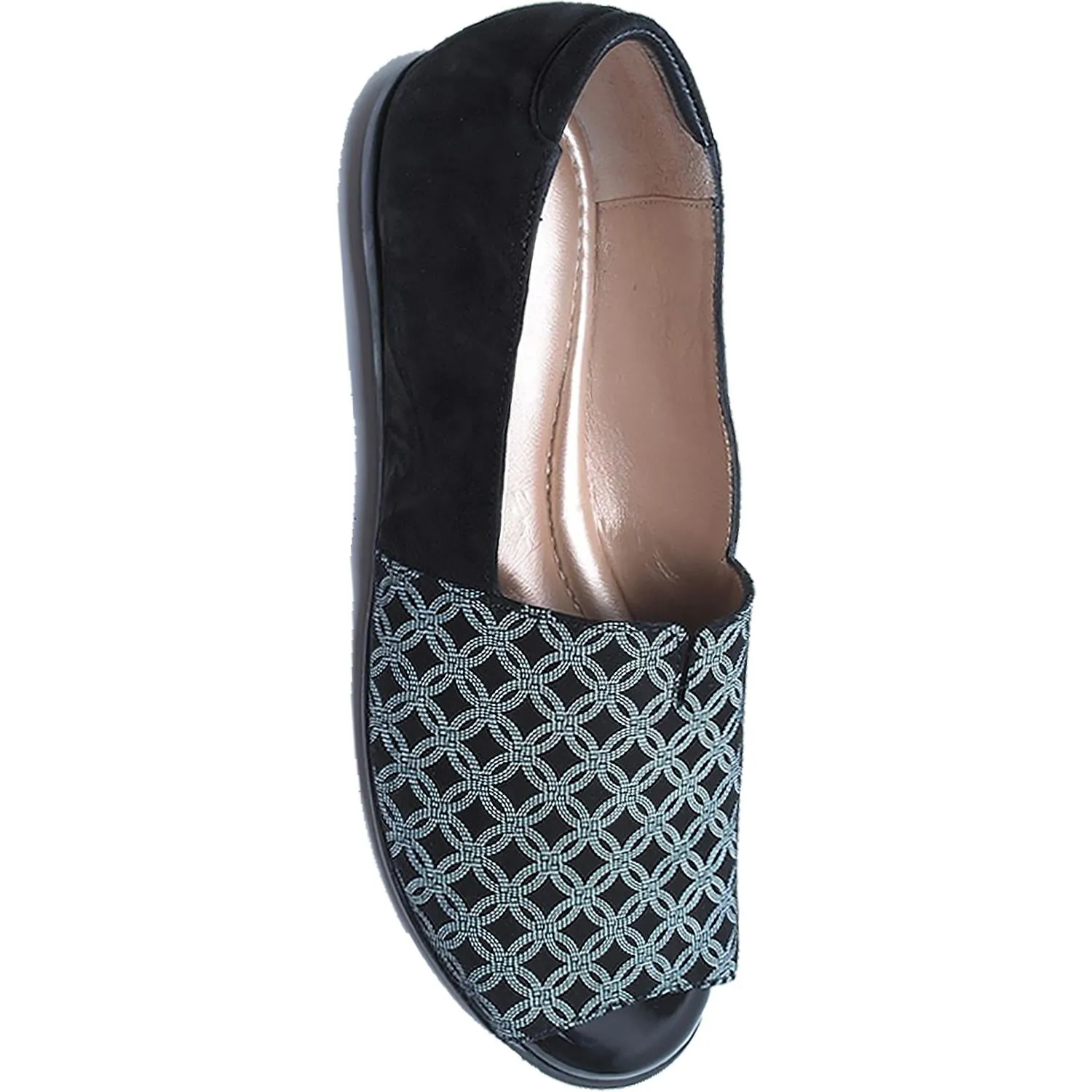 Women's BeautiFeel Rhea Black/White Circle Art Suede