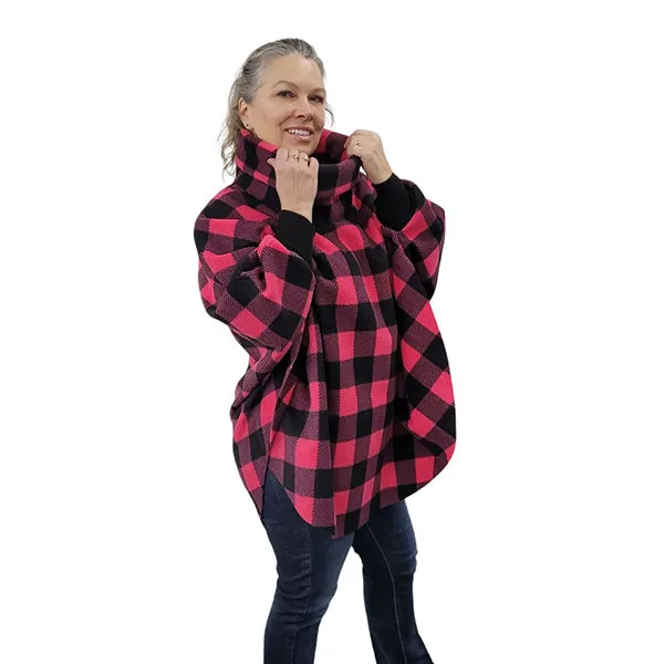 WOMEN'S COWL SWANCHO BUFFALO CHECK FUCHSIA