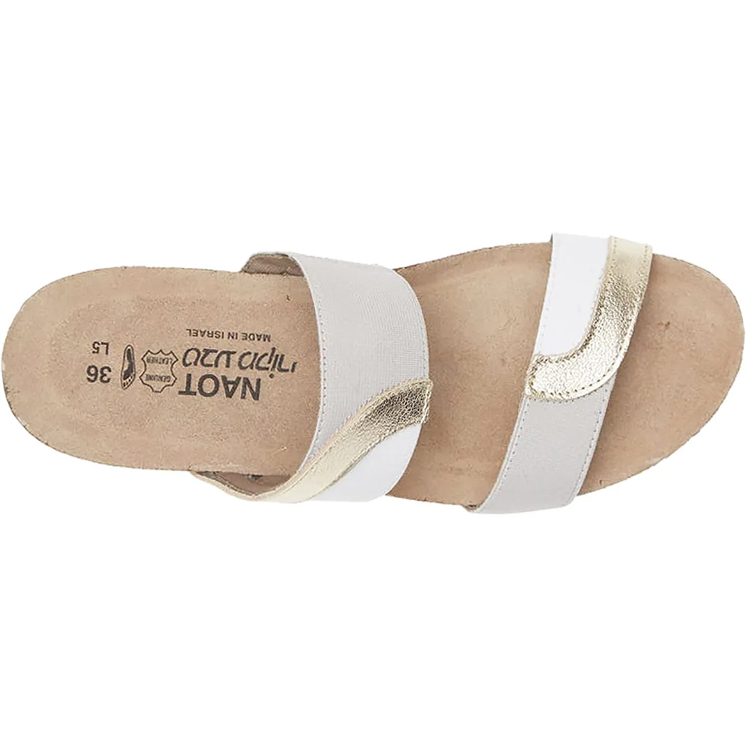 Women's Naot Frankie Radiant Gold/Ice Grey Leather/Elastic