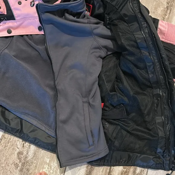 Women's Pink and Black Bilt moto jacket M