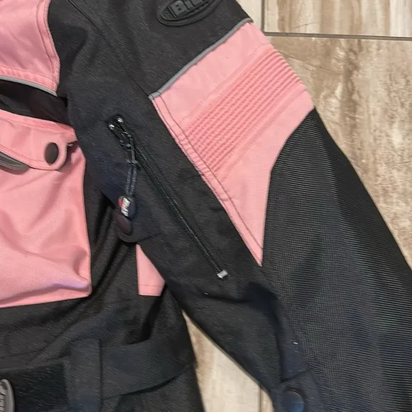 Women's Pink and Black Bilt moto jacket M
