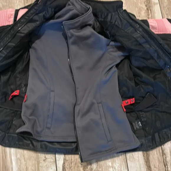 Women's Pink and Black Bilt moto jacket M