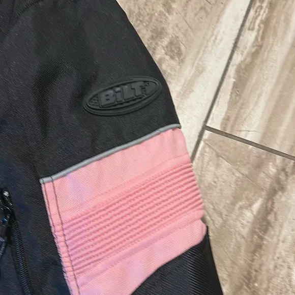 Women's Pink and Black Bilt moto jacket M