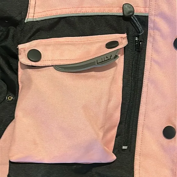 Women's Pink and Black Bilt moto jacket M