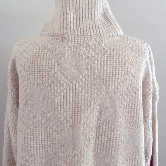 WoolRich oatmeal shaggy rug turtleneck sweater
