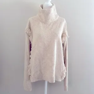 WoolRich oatmeal shaggy rug turtleneck sweater