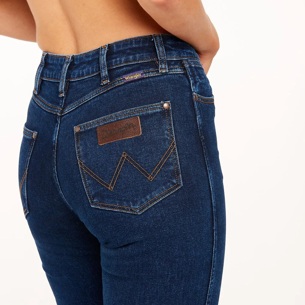 Wrangler Classic Mid Waist Dark Stone Ladies Jeans