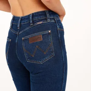 Wrangler Classic Mid Waist Dark Stone Ladies Jeans