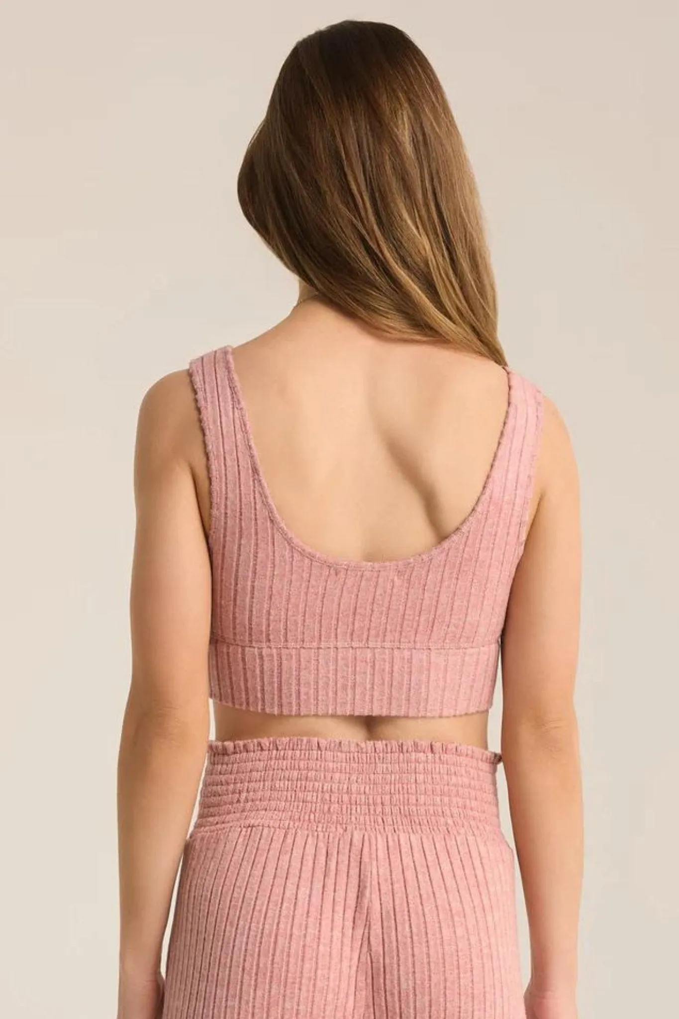 Z Supply: Zoe Rib Tank Bra in Rosebud